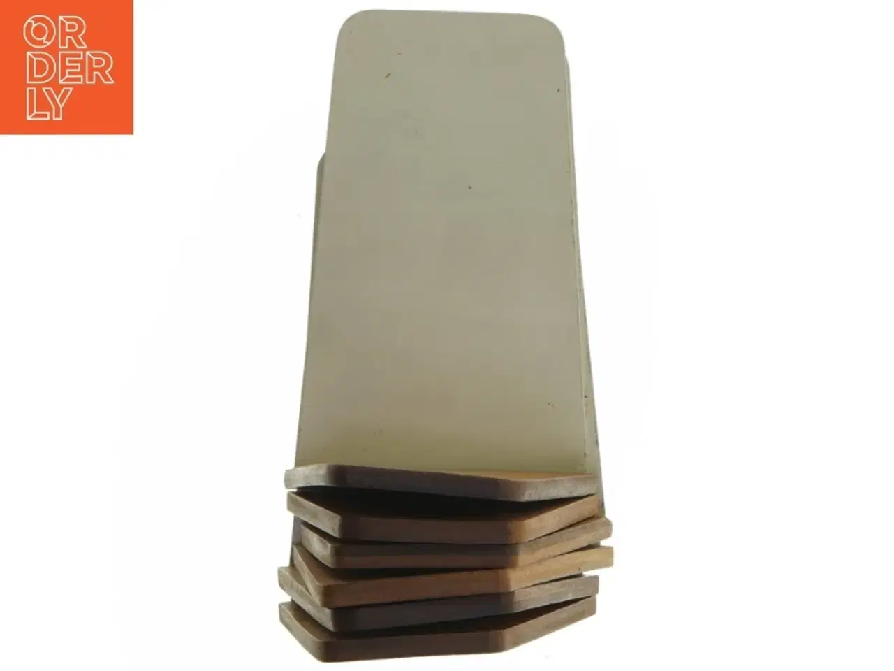 Billede 4 - 6 stk. Teak Vintage Bogstøtter Teak træ og metal (str. 14,5x14,5 cm)