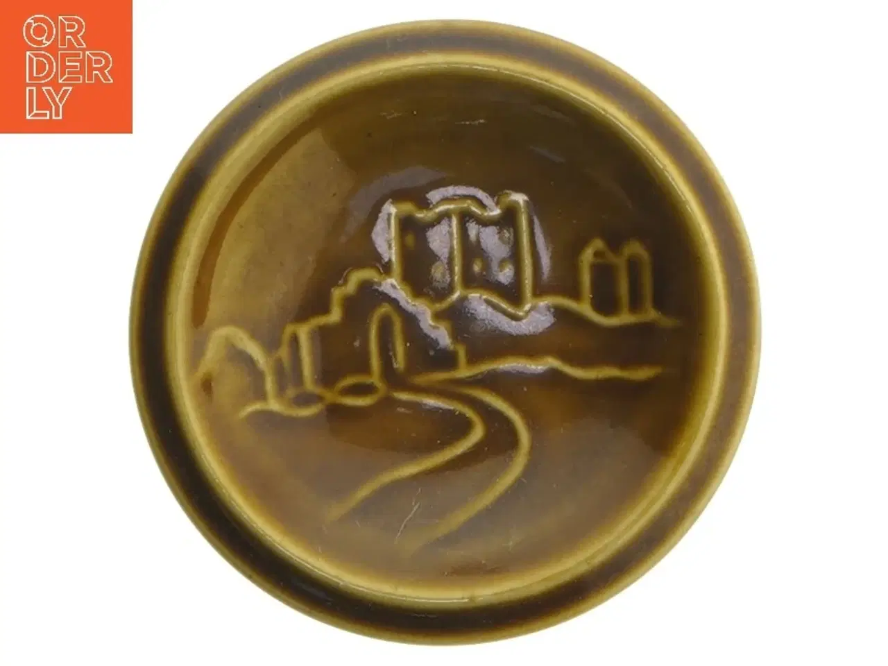 Billede 1 - Dekorativ keramisk platte (str. Ø 10,5 cm) fra Michael Andersen Keramik