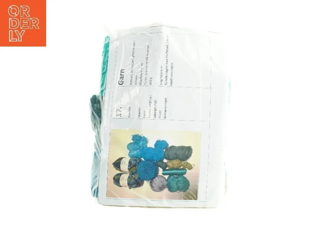 Billede 2 - Garnpakke i blandede blå og grønne nuancer (420 gram)