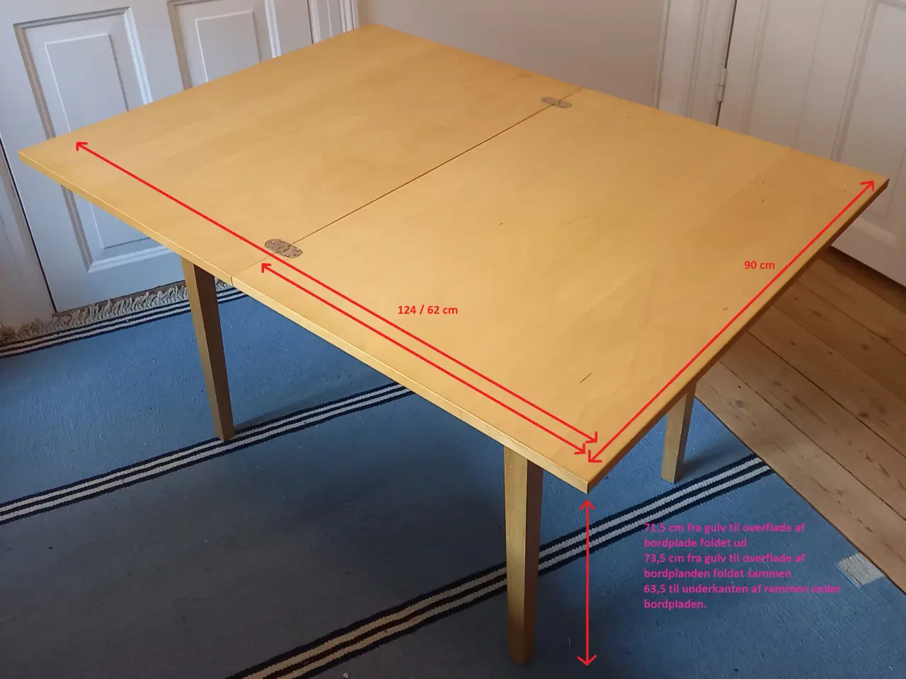 Billede 4 - Spisebord - bordplade kan drejes og foldes ud