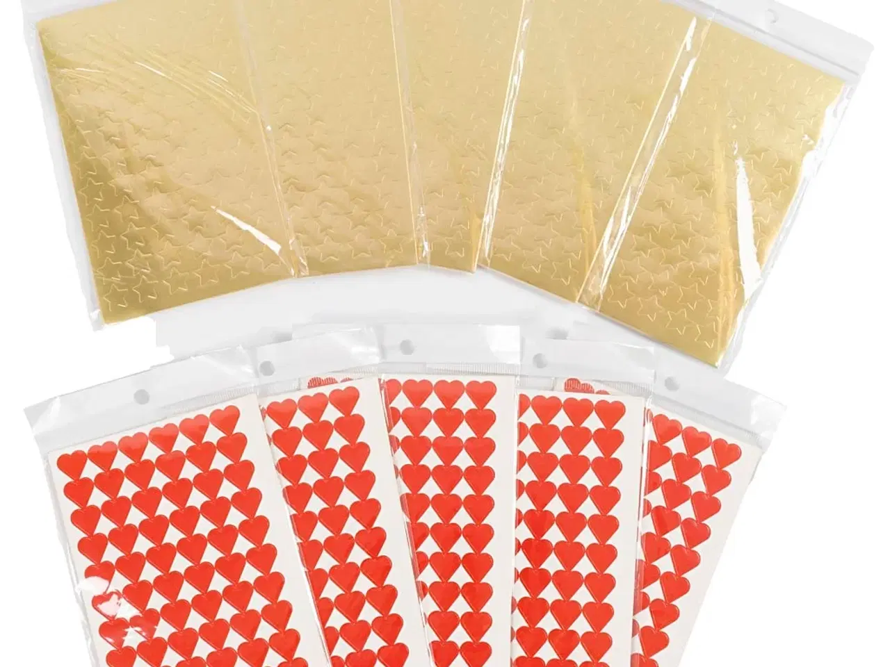 Billede 1 - Klistermærker med hjerter og stjerner, 100 ark, 14 mm