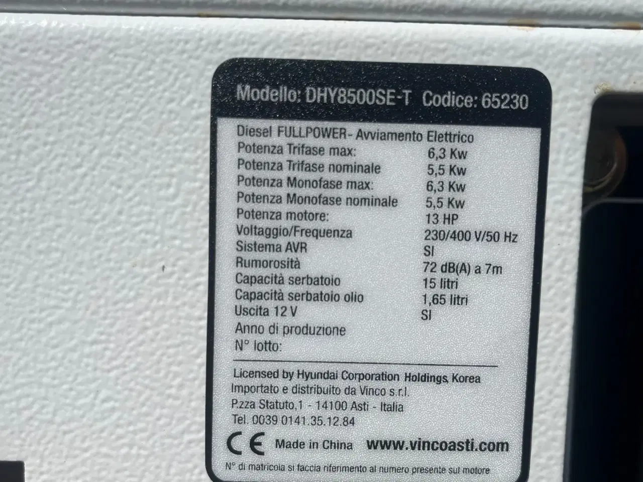 Billede 4 - Hyundai DHY8500SE-T 7,0kW diesel