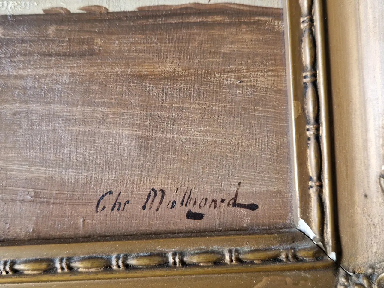 Billede 3 - Oliemaleri af Christian Møllgaard,  maritimt motiv
