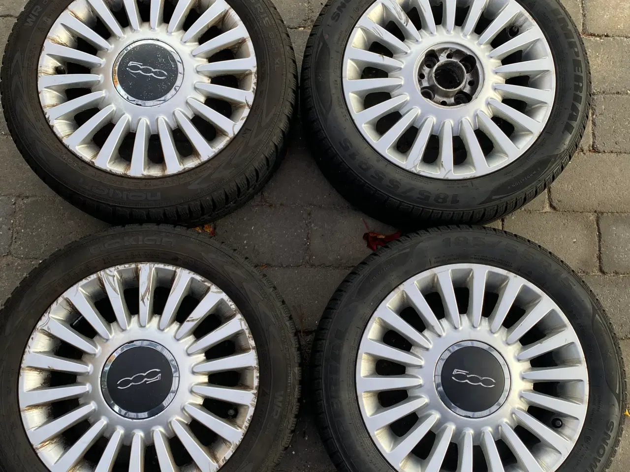 Billede 6 - Orginale Fiat 500 hjul med vinterdæk  