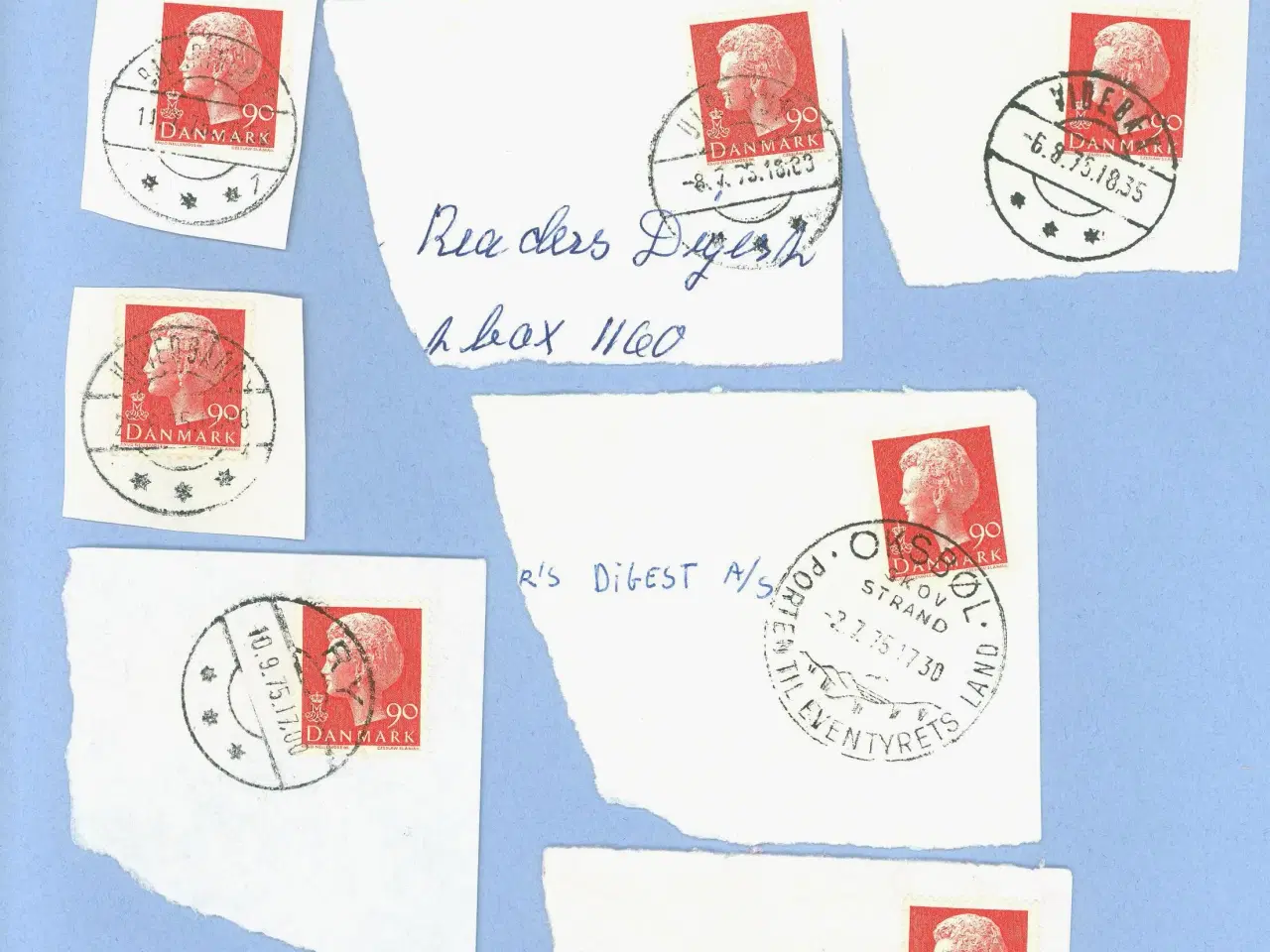 Billede 1 - Brotypestempler på brevstykker
