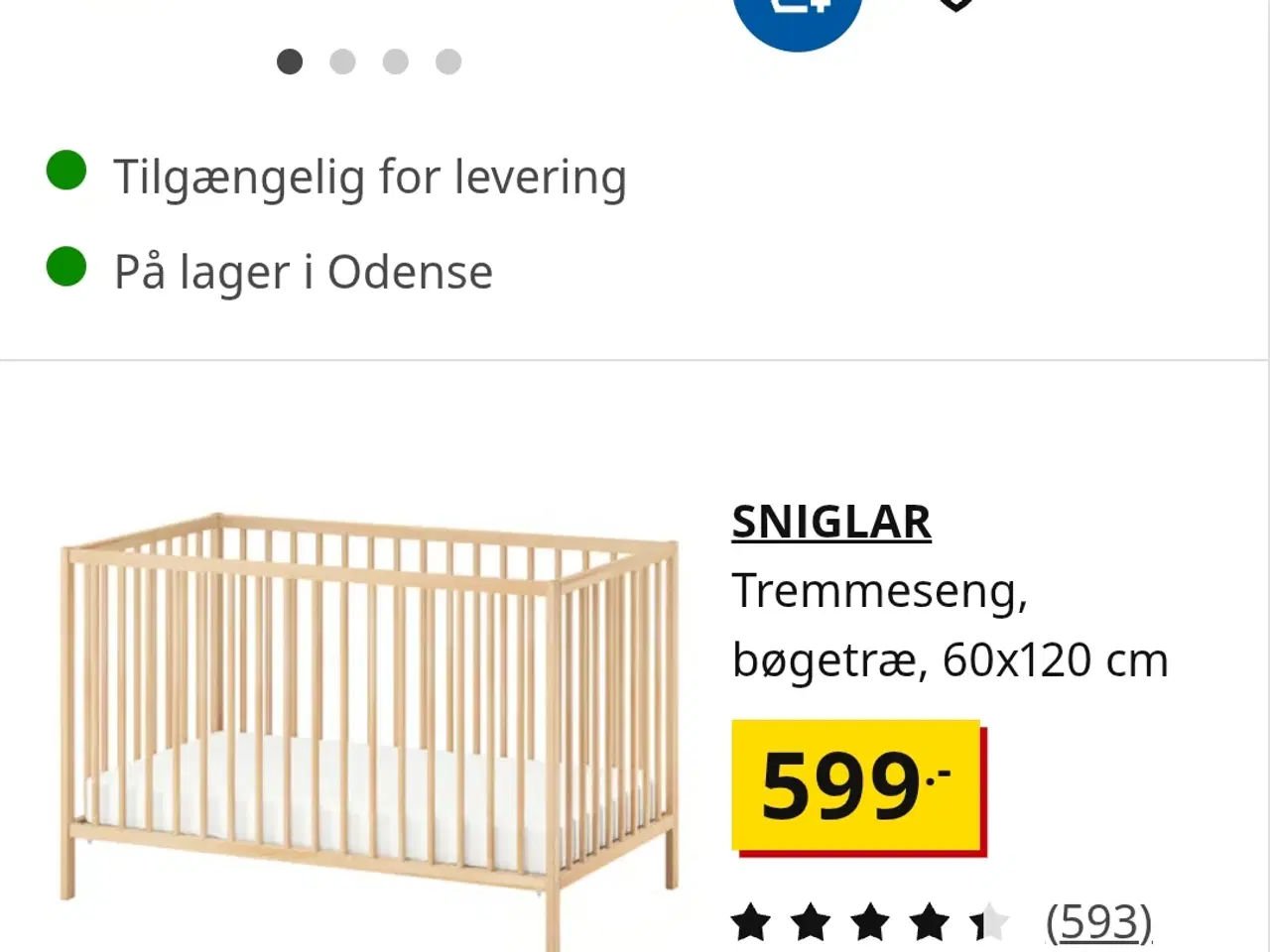 Billede 2 - Tremmeseng 