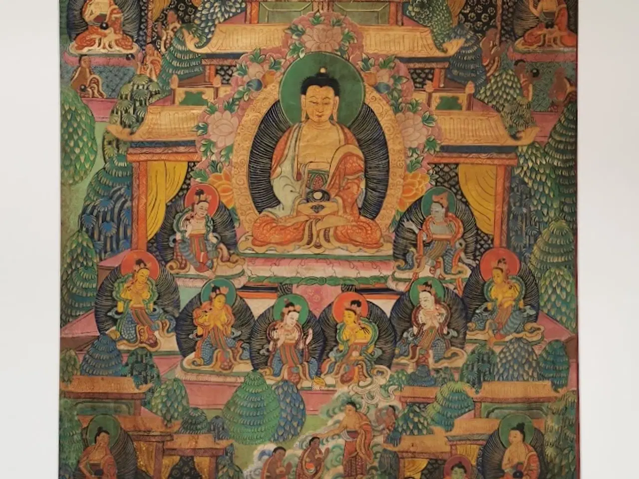 Billede 1 - Antik Tibetansk Thangka