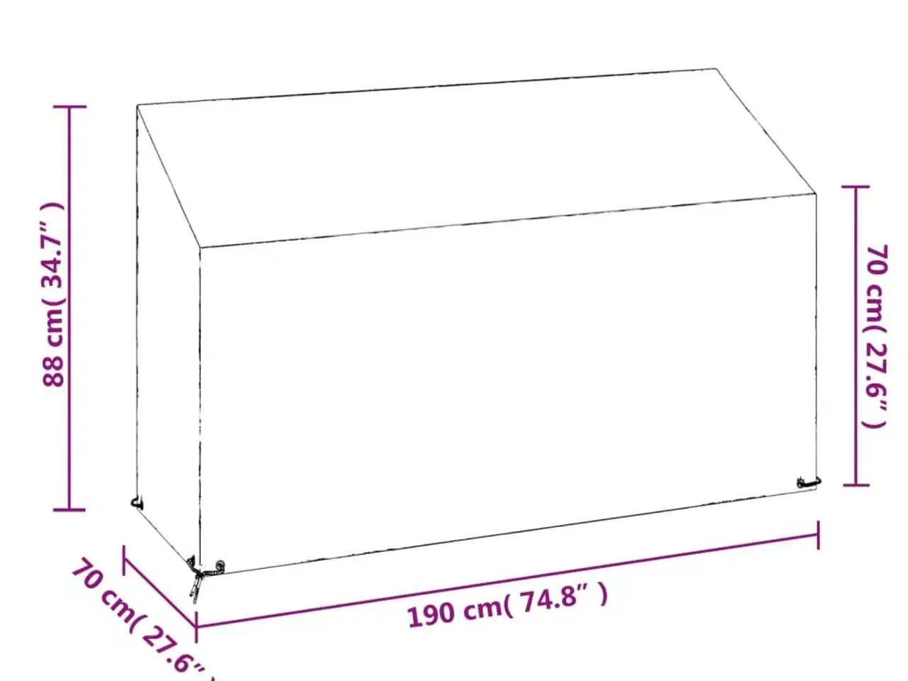 Billede 8 - Overtræk til havebænk 190x70x70/88 cm 8 øjer polyethylen