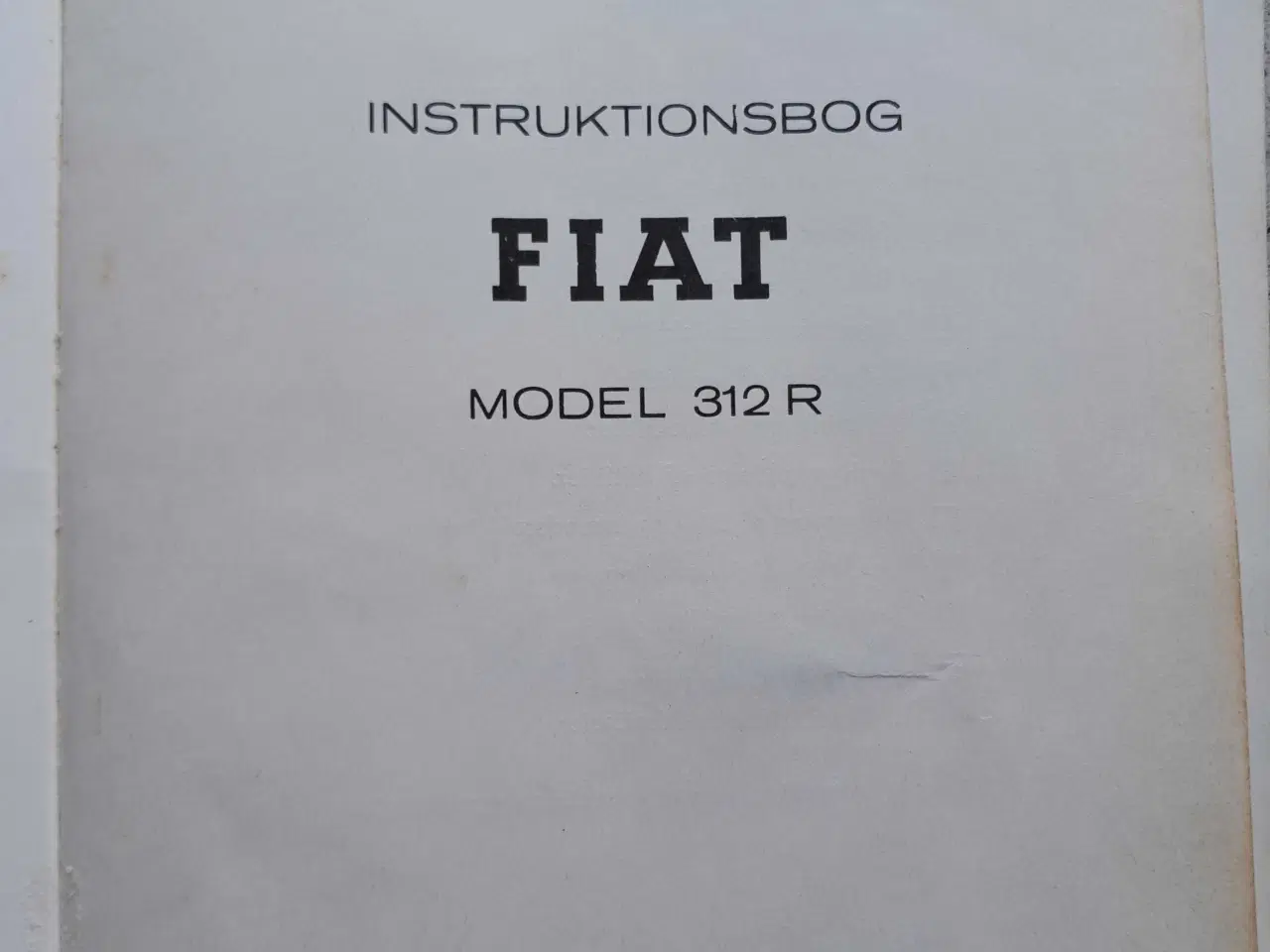 Billede 2 - Instruktionsbog Fiat 312 R