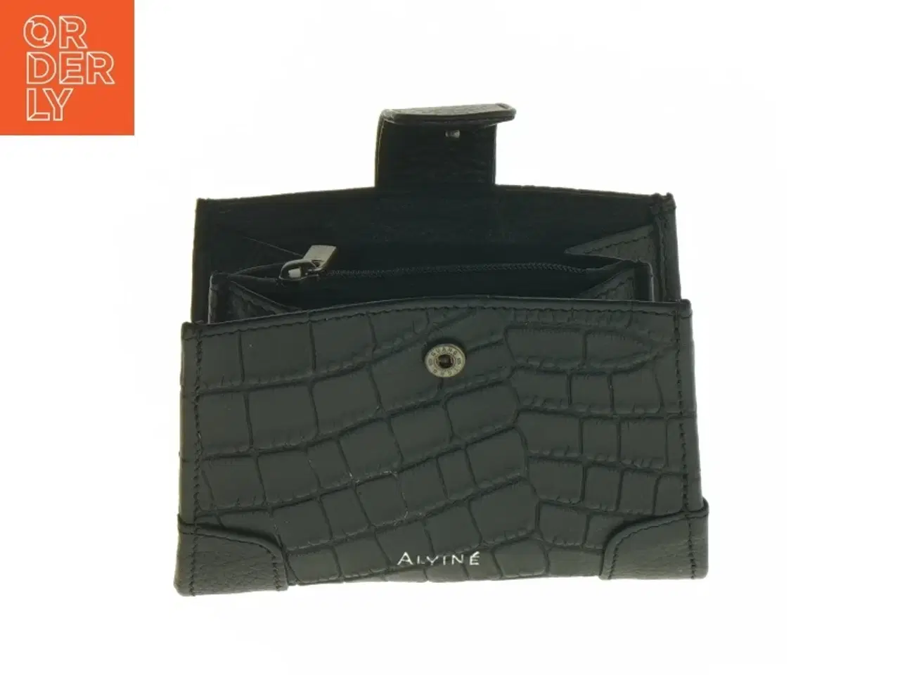 Billede 4 - Sort pung med krokodillemønster fra ALVINÉ (str. 14x11 cm)