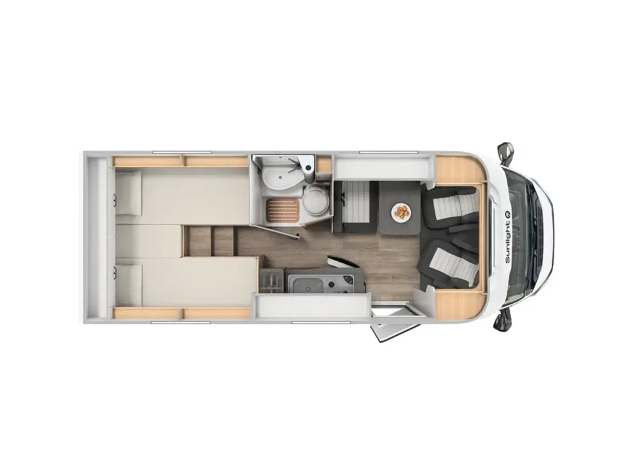 Billede 2 - 2024 - SunLight VAN V66 Adventure Edit   Sunlights populære Van er tilbage! Med enkeltsenge, 165 hk, markise og cykelholder