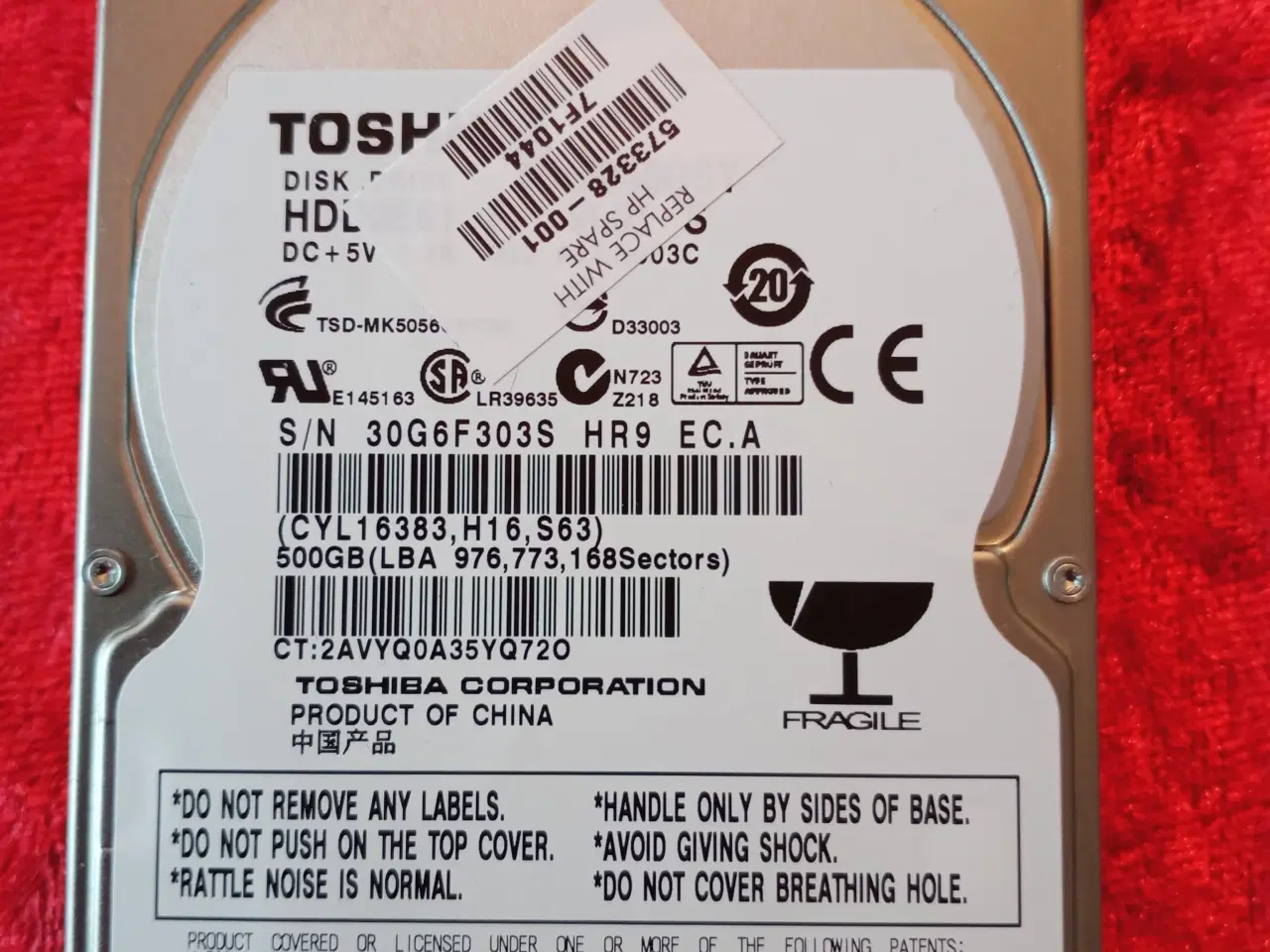 Billede 1 - 500Gb Notebook harddisk