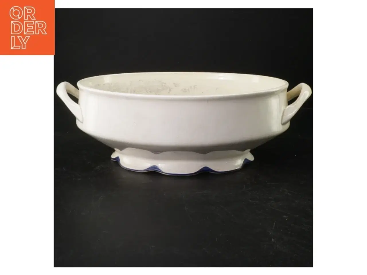 Billede 2 - Keramisk serveringsskål med håndtag (str. 37x24 cm)