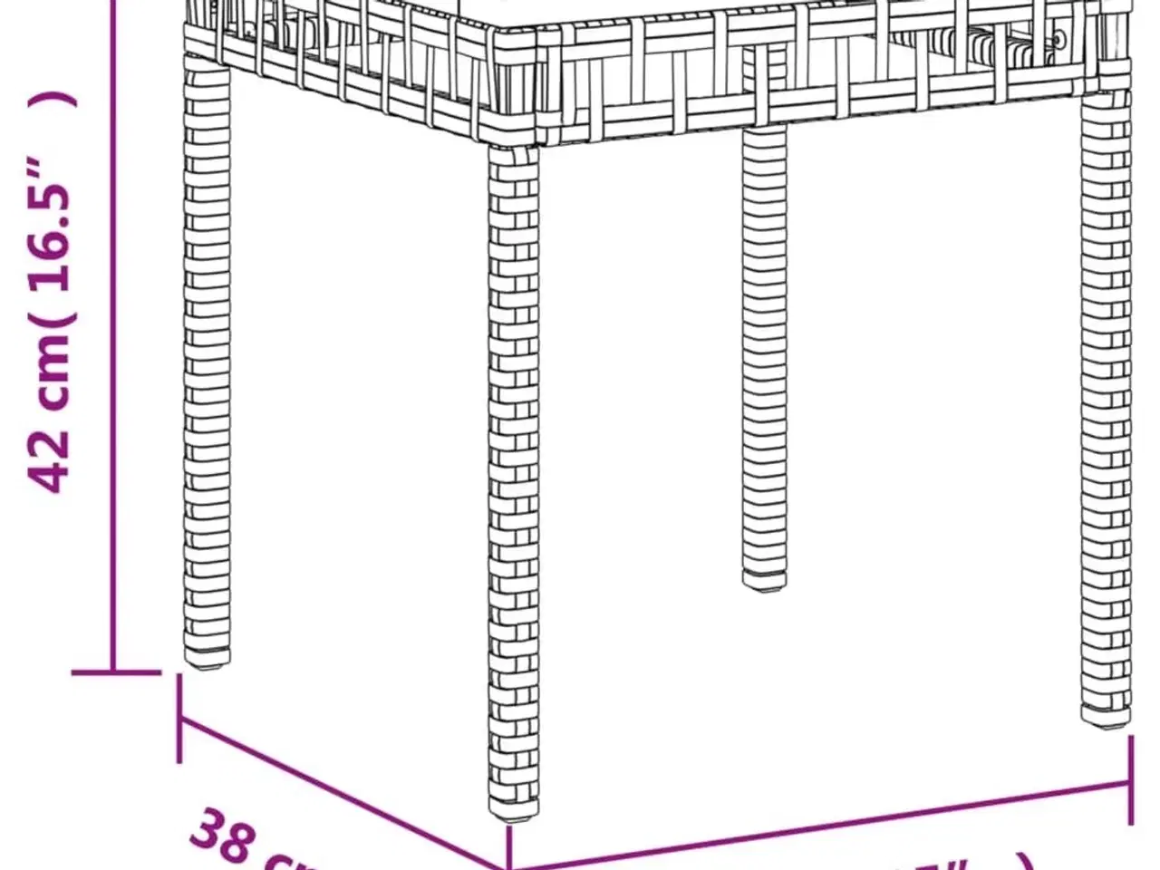 Billede 10 - Havebord 38x38x42 cm polyrattan og akacietræ beige