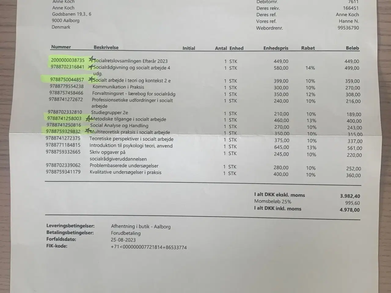 Billede 2 - Socialrådgiverbøger fra årgang 2023 AAU (Aalborg U