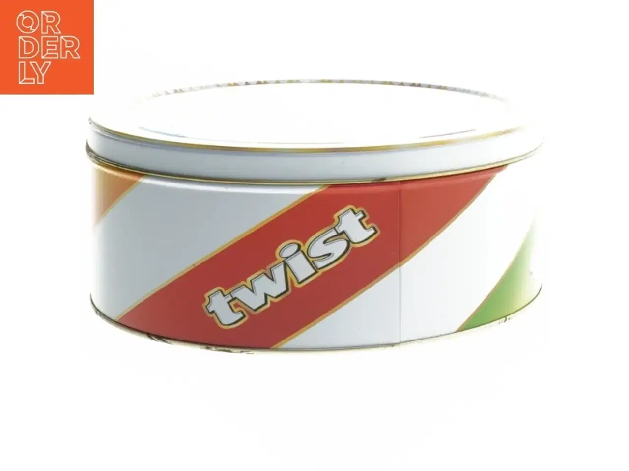 Billede 1 - Twist metaldåse fra Twist (str. Ø 19,5 cm længde 8 cm)