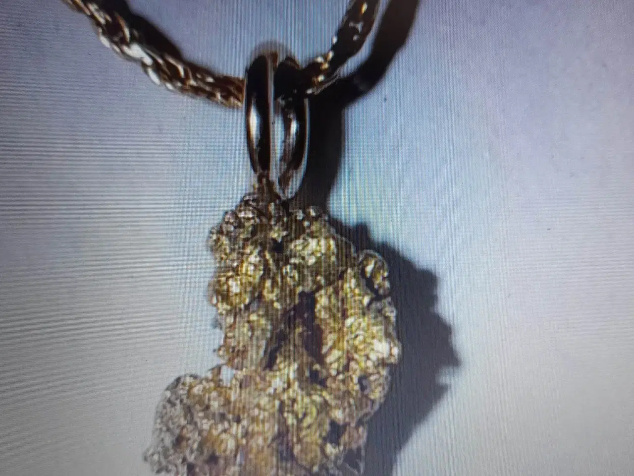Billede 2 - 14k guld kæde med 14k guld vedhæng til med sten