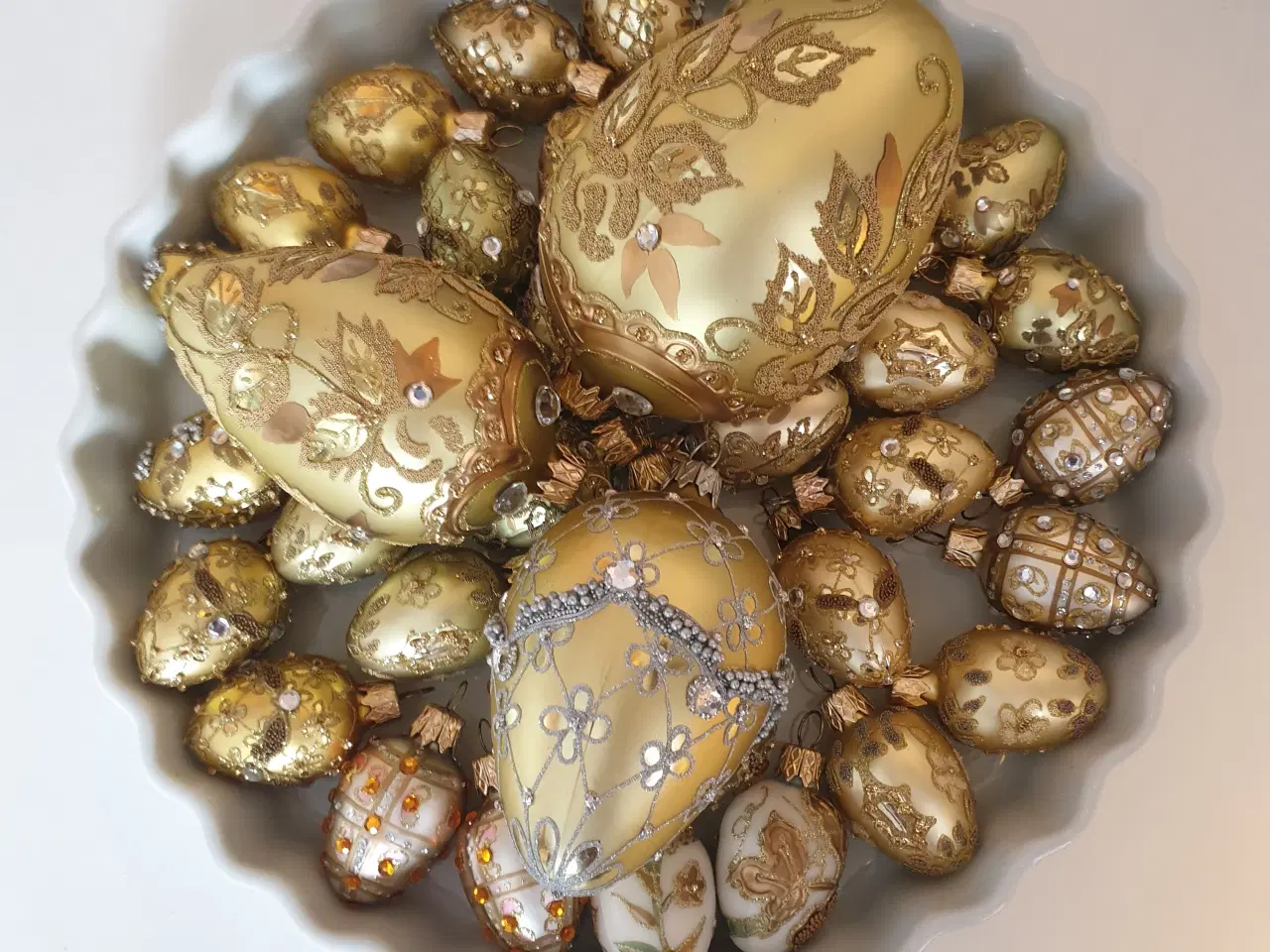 Billede 3 - Påske æg i hånddekoreret glas