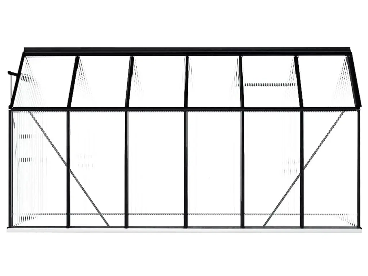 Billede 5 - Drivhus med fundamentramme 7,03 m² aluminium antracitgrå