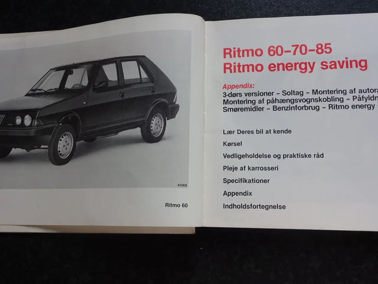 Billede 3 - Fiat Ritmo instruktionsbog