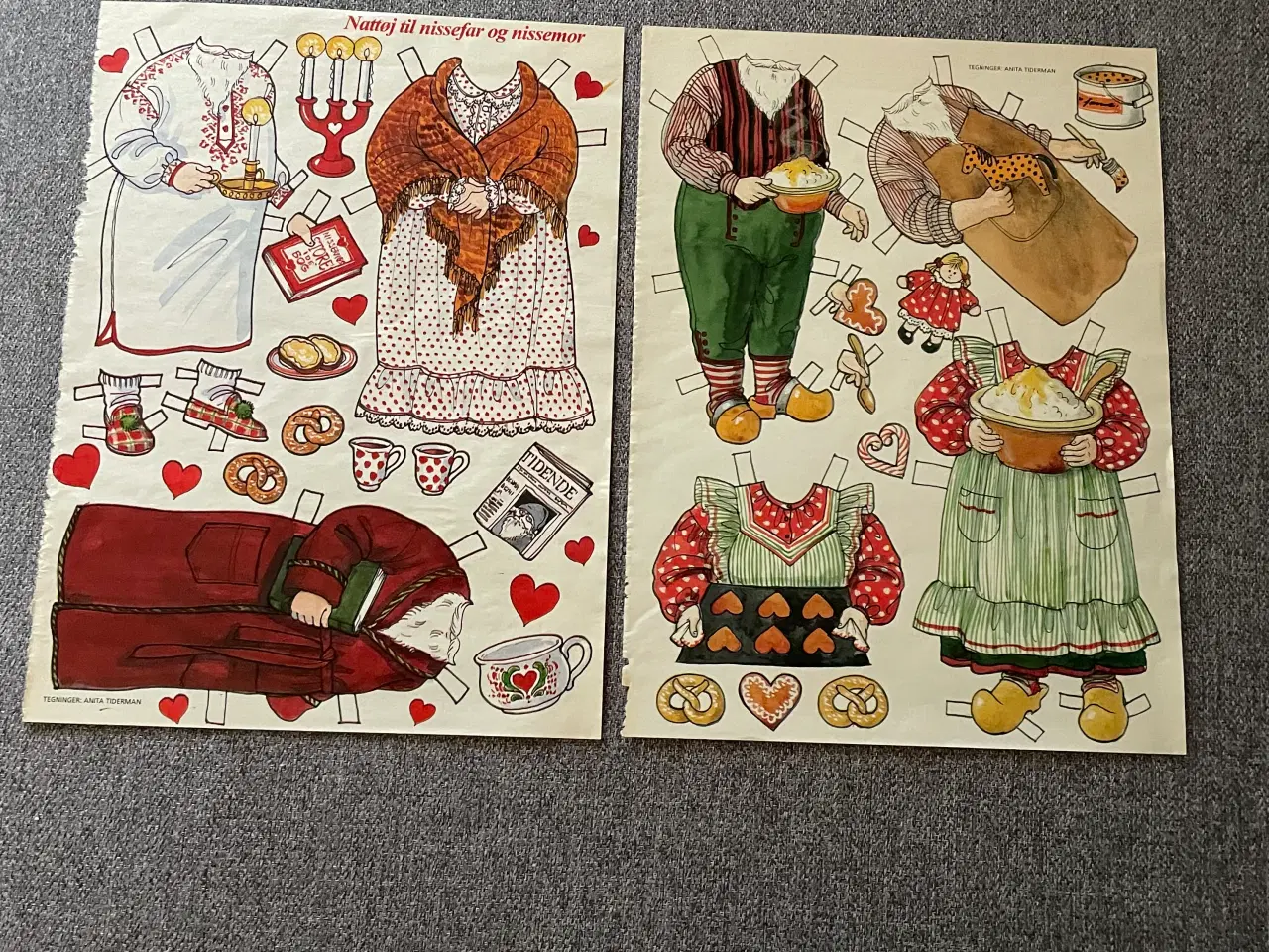 Billede 2 - 3 forskellige sæt jule påklædningsnisser med tøj