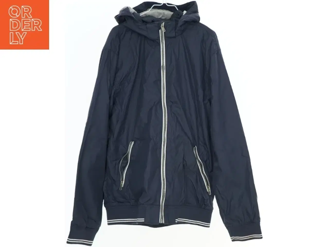 Billede 1 - Mørkeblå jakke med hætte fra H&M (str. 164)