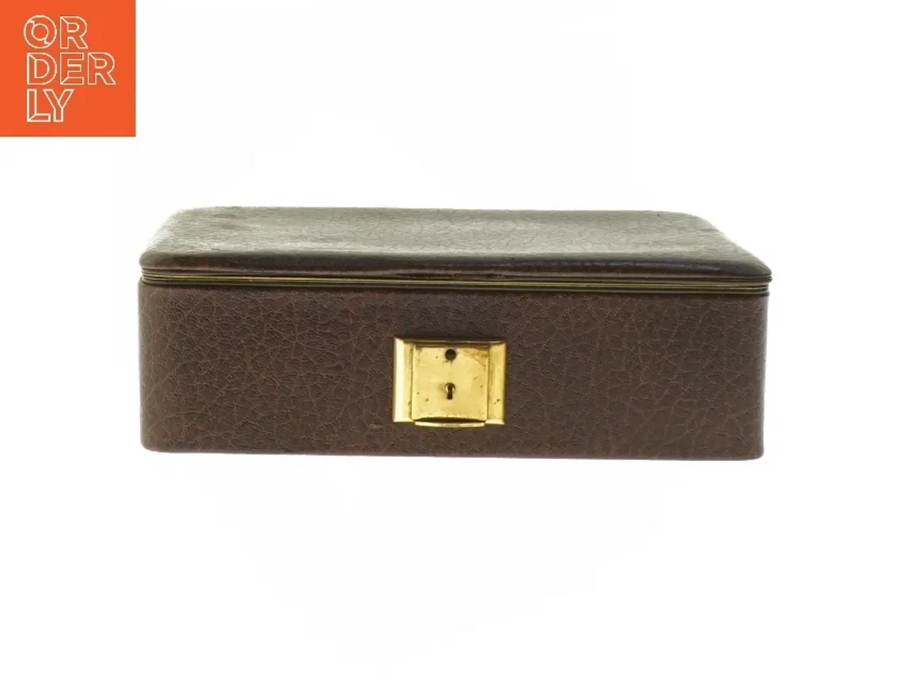 Billede 3 - Vintage Læder smykkeskrin med spejl og nøgle (str. 20x14x6 cm)