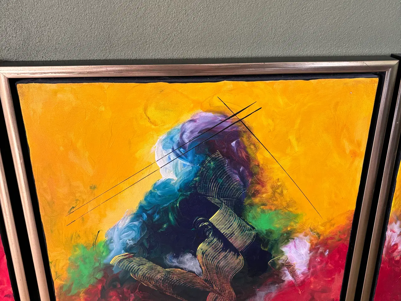 Billede 3 - Abstrakt malerier i skønne, stærke farver