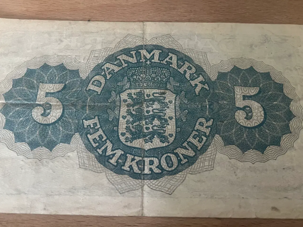 Billede 2 - Gammel dansk 5 kroners seddel fra 1947