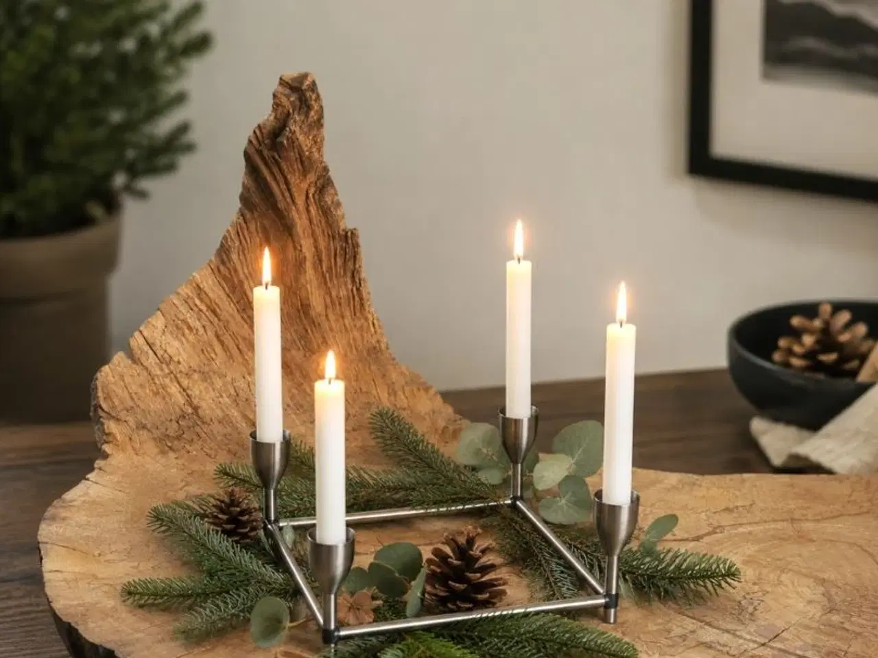 Billede 4 - Firkantet lysestage - Adventsstage - Jul eller hel