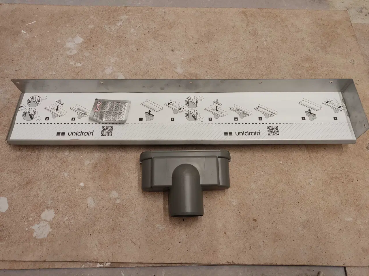 Billede 1 - Unidrain afløbsarmatur 800mm mod væg-højre.