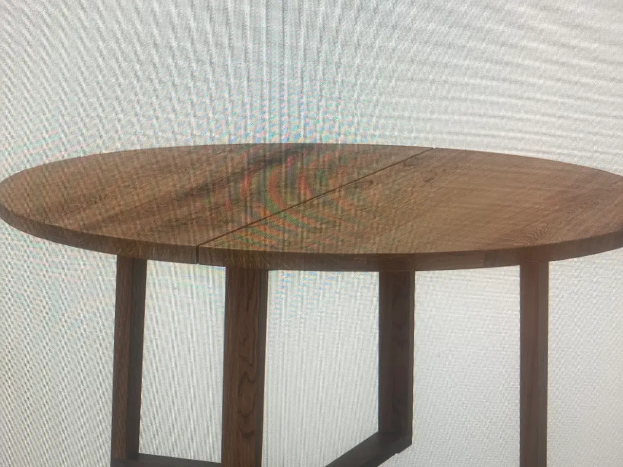 Billede 1 - Lækkert spisebord i egetræsfiner brun bejdse