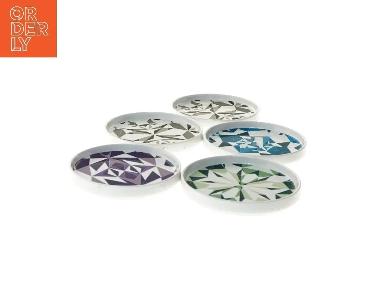 Billede 4 - Keramiske coasters med geometrisk design fra BoConcept (str. Ø 14,5 cm)