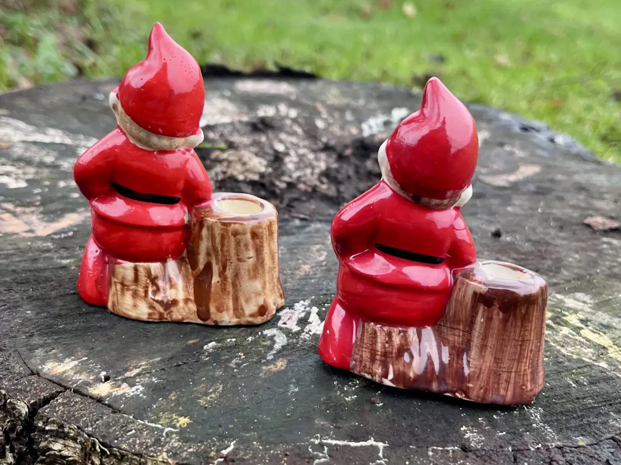 Billede 4 - Søde gamle keramik nisser / nisse lysestager