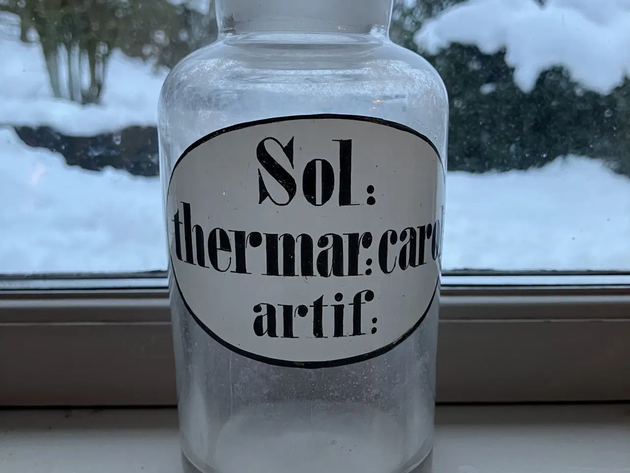 Billede 1 - Apotekerflasker i glas med etiketter