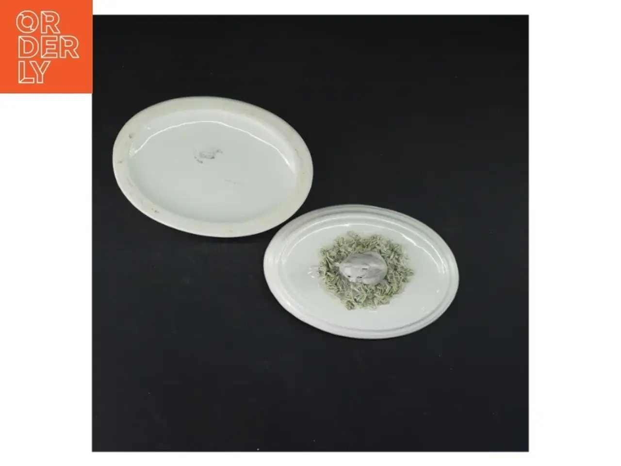Billede 4 - Oval porcelænsæske med kat (str. 15,5 cm)