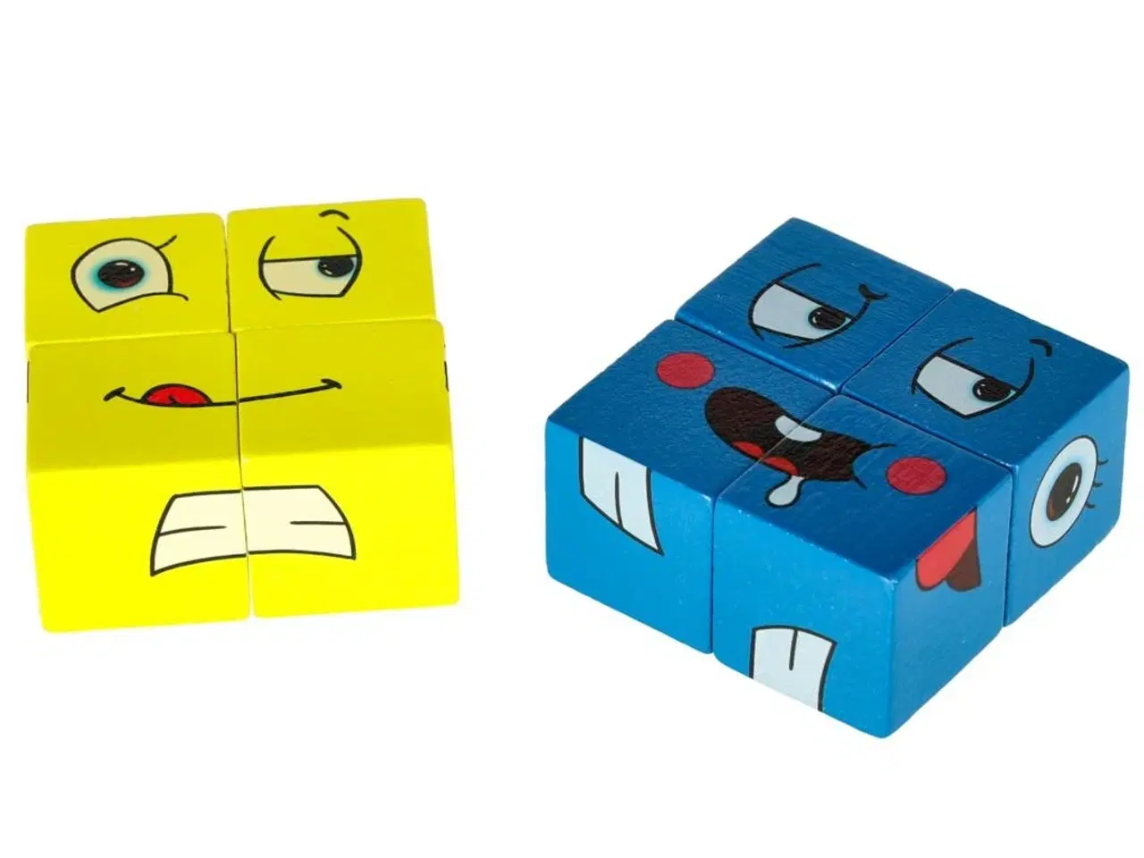 Billede 4 - Puslespil med klodser – skiftende ansigter i metalæske