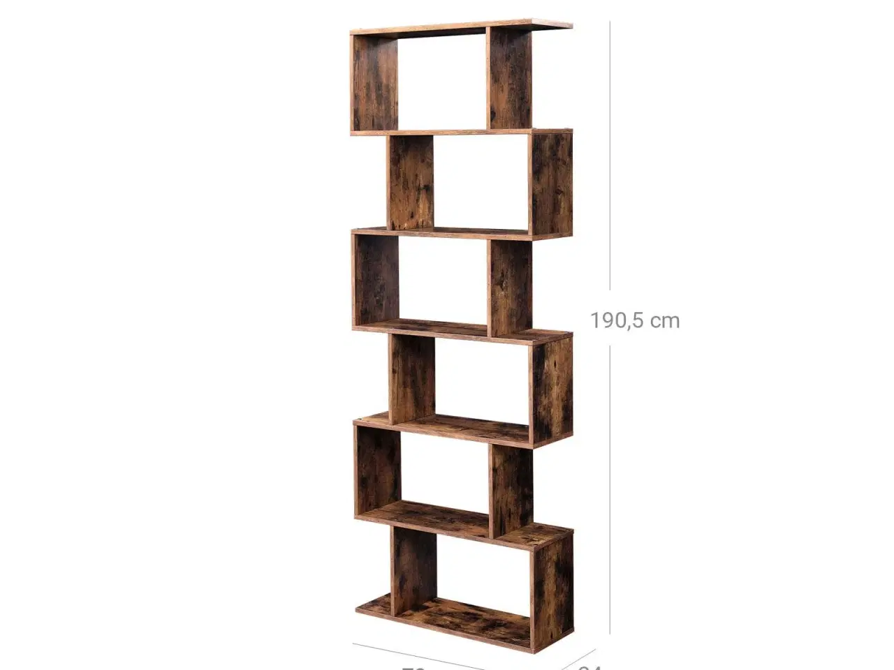 Billede 7 - Bogreol 6 hylder – SONGMICS VASAGLE, fritstående kubereol, rumdeler, rustik brun