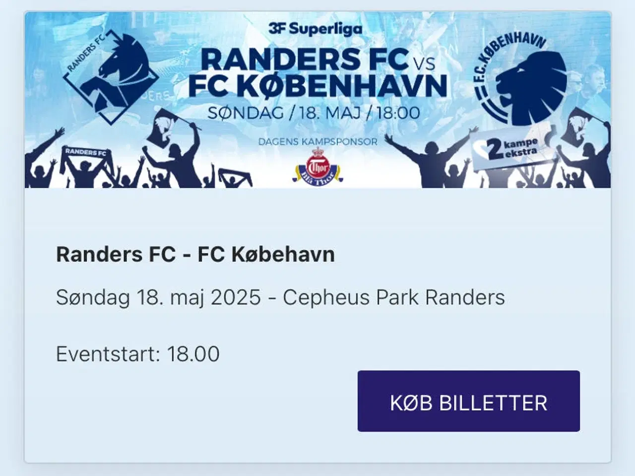 Billede 1 - Randers FC - FC København billetter