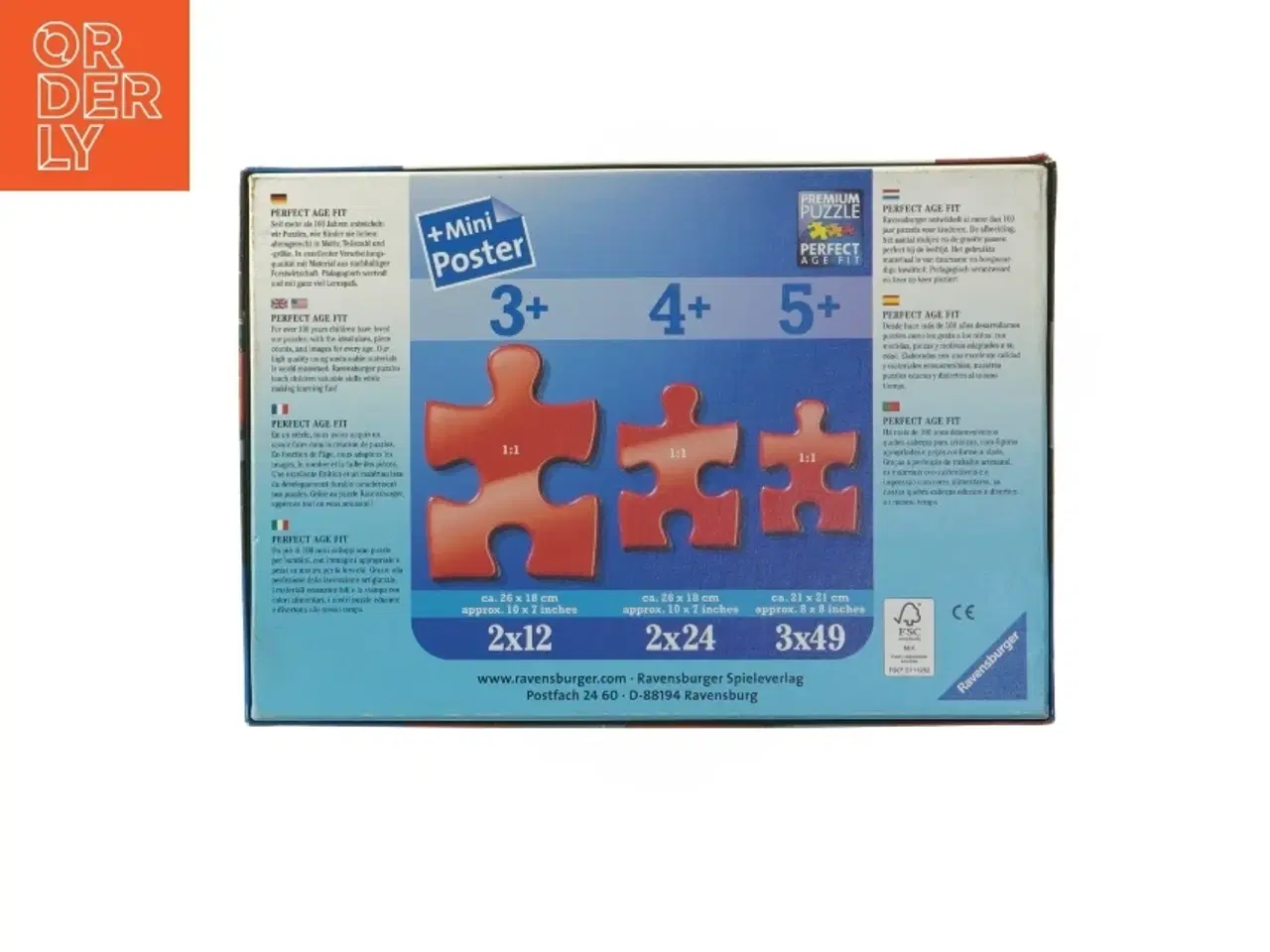 Billede 3 - Ravensburger puslespil 2 x 12 brikker fra Disney (str. 2 x 12 brikker)