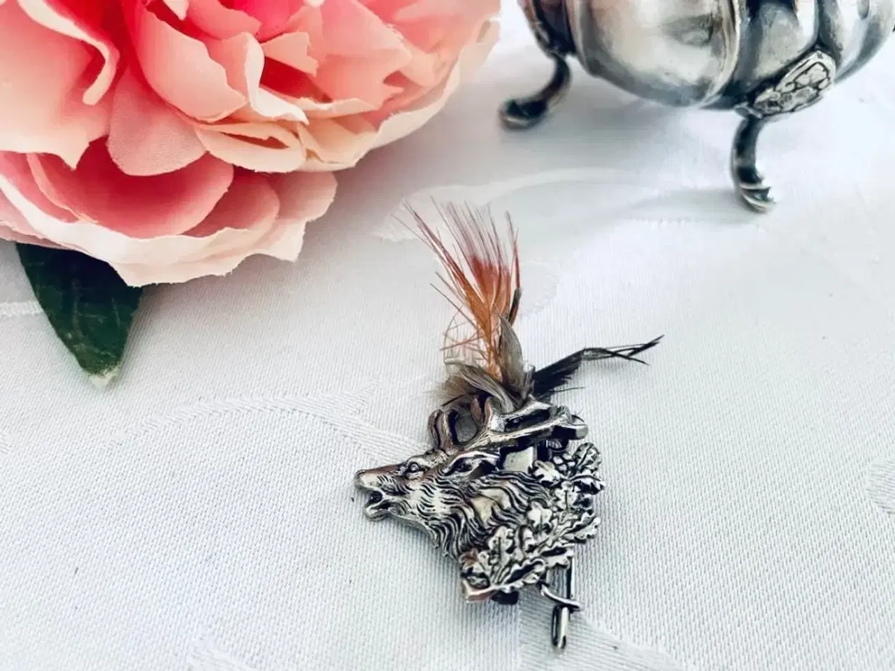 Billede 4 - Vintage broche af kronvildt 