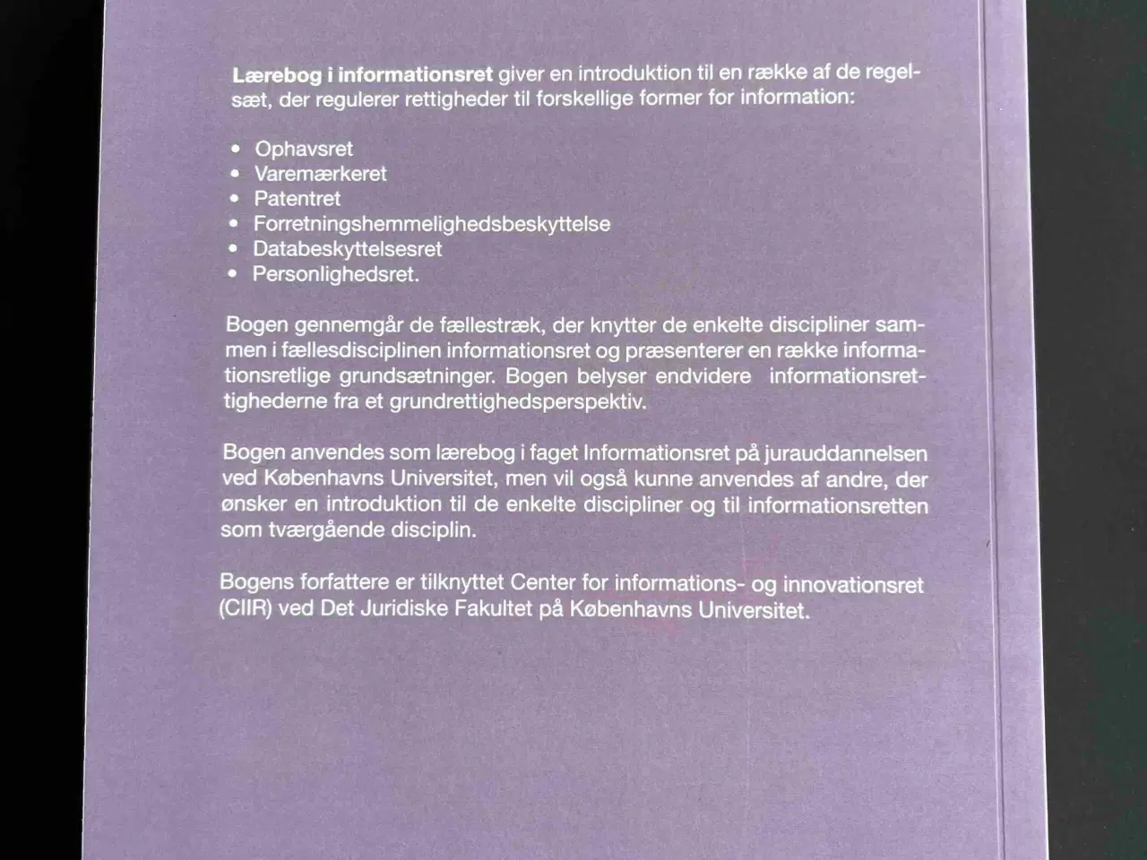 Billede 2 - Lærebog i informationsret: NY og UBRUGT!