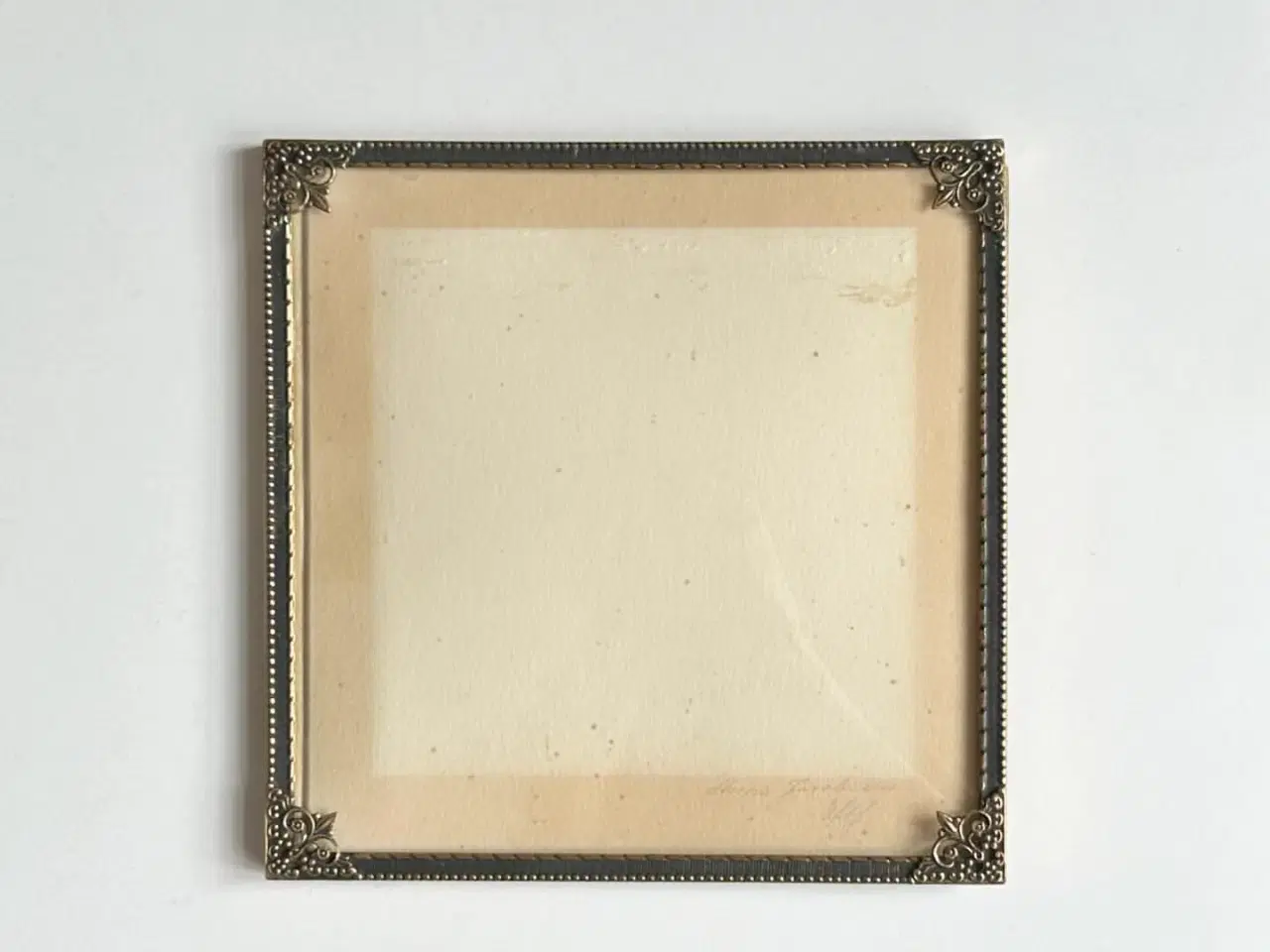 Billede 2 - Gammel billedramme, kvadratisk m buet glas, 16 x 16 cm