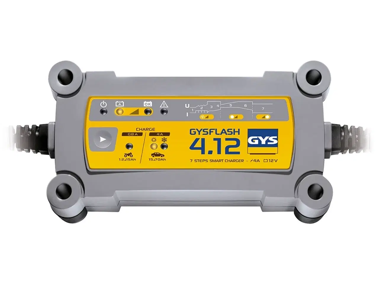 Billede 1 - Gysflash 4.12 4A oplader til små køretøjers 12V batterier