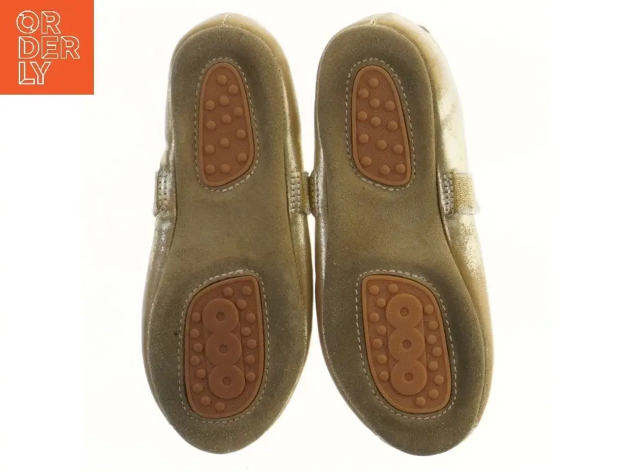 Billede 2 - Guldfarvede sko med rem (str. 20 cm)