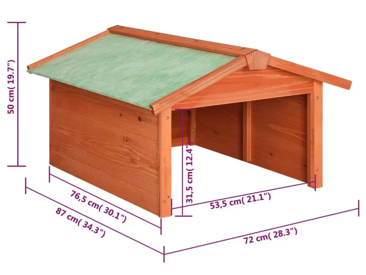 Billede 9 - Skur til robotplæneklipper 72x87x50 cm massivt fyrretræ