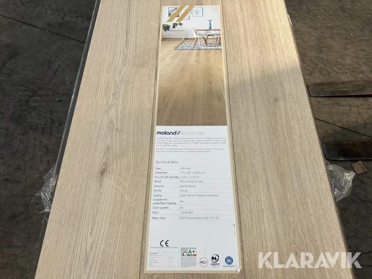 Billede 1 - Moland High Performance Laminate Wideplank Design Svaneke Eg 10mm - 88,2 m2