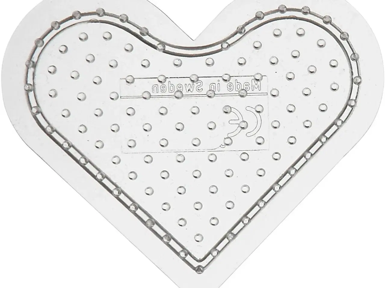 Billede 1 - Perleplade, lille hjerte, str. 7 cm, medium, klar, 1 stk.