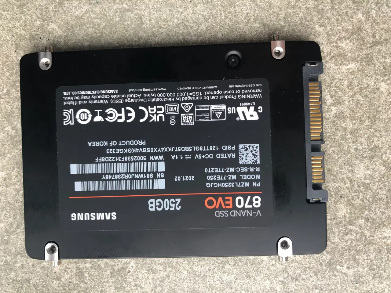 Billede 2 - Samsung 870EVO. 250GB SSD Har siddet i MacBookPro 