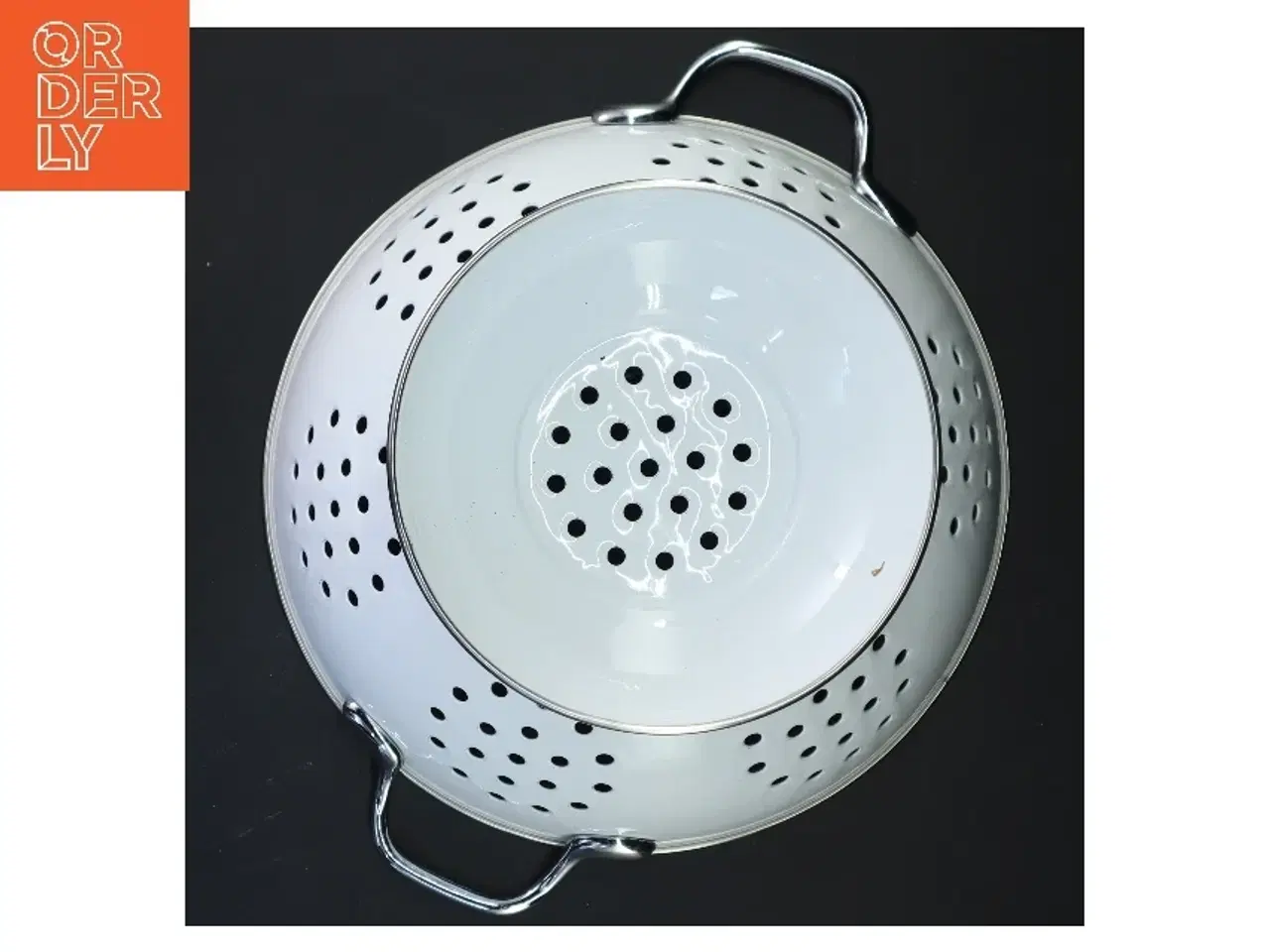 Billede 4 - Hvid metalsigte (str. Ø 22x12,5 cm)